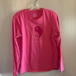 Life Is Good Namaste long sleeve tshirt pink